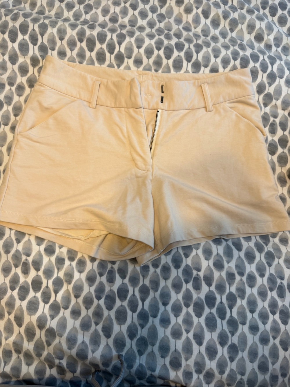 sundays Cream High-Waist Zip Front Women's Shorts